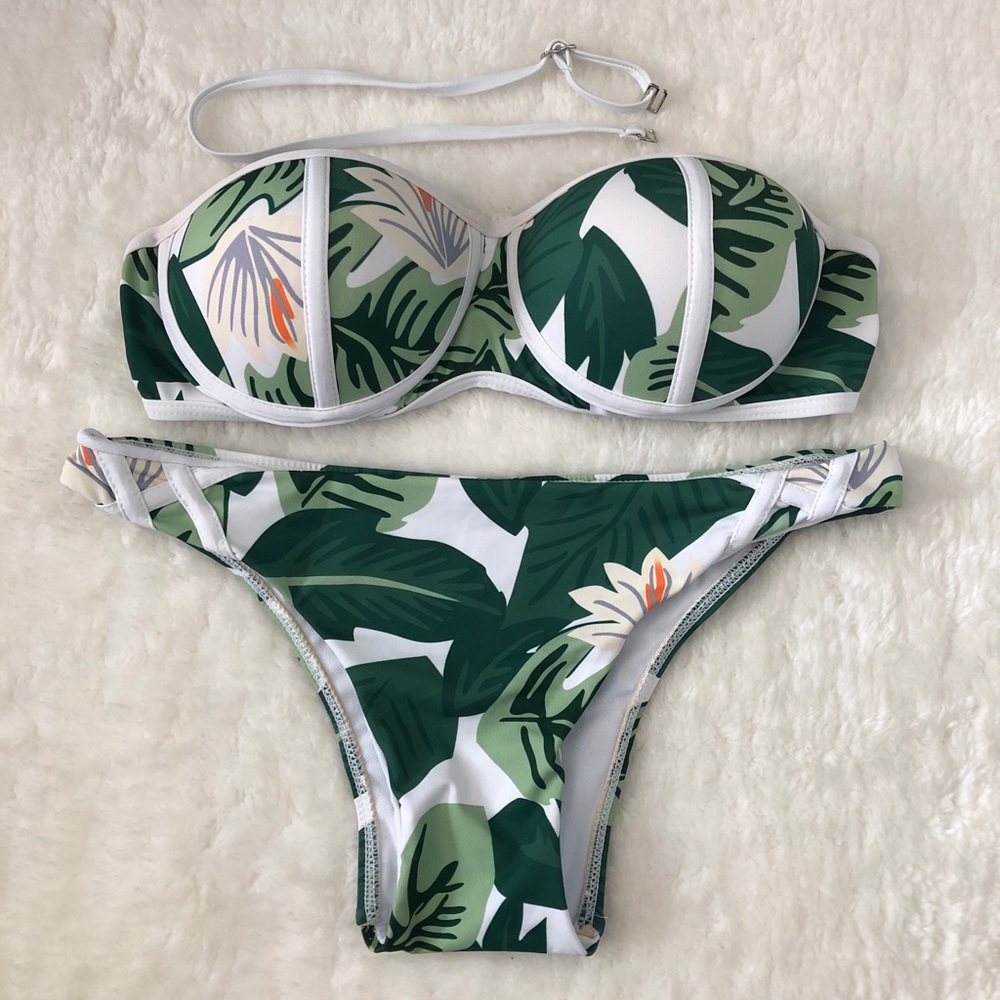 👙 Tropical Forests Halter or Strapless Bikini